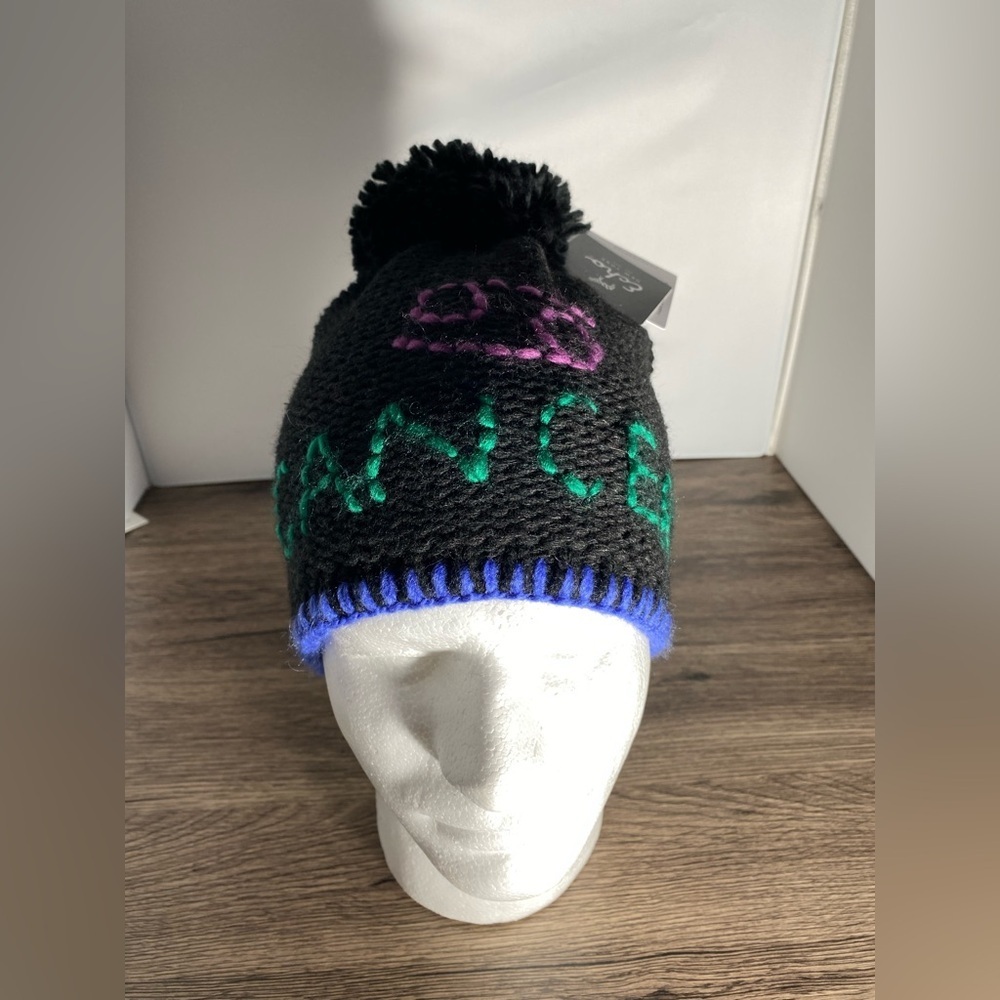 NEW- One Size- Echo New York Handcrafted Zodiac Signs Wool Beanie Cancer Black